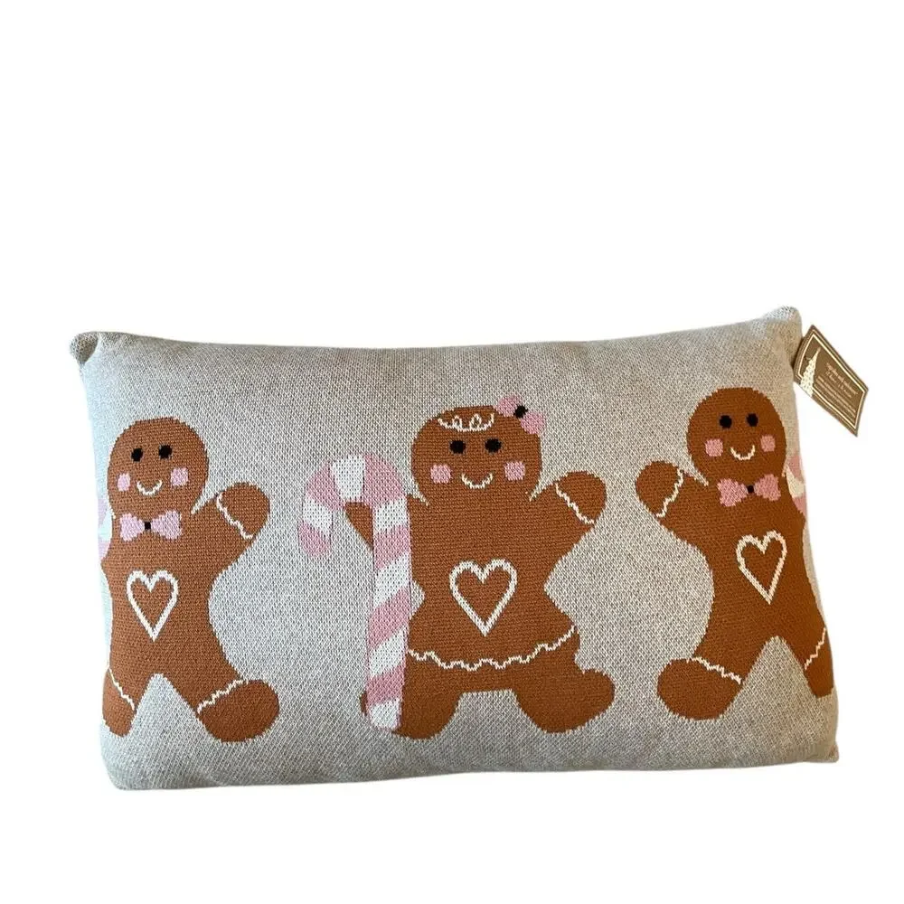 Cupcakes & Cashmere Gingerbread Pillow 16x24 Festive Christmas Holiday Decor New